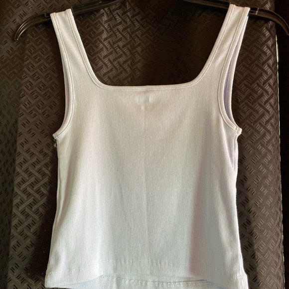 Light Blue Ribbed Tank Top - Picture 2 of 3
